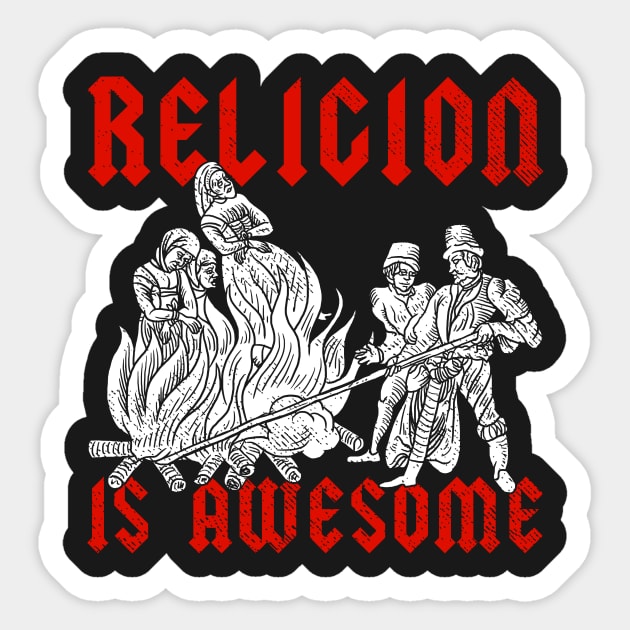 Religion Is Awesome! Sticker by dumbshirts